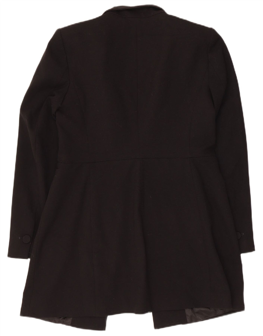Zara Γυναικείο Longline Open Blazer Jacket UK 14 Large Black Acetate