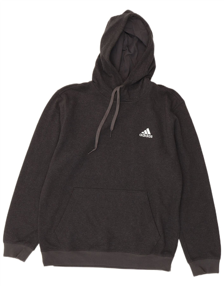 Adidas Ανδρικό Hoodie Jumper Μεσαίο γκρι βαμβακερό
