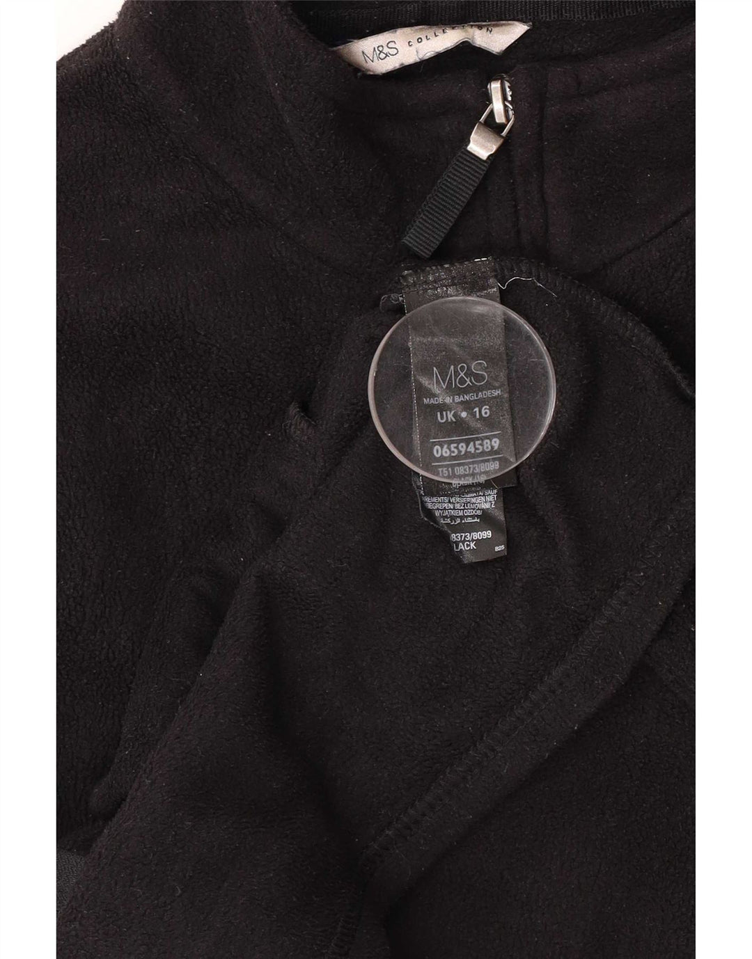Marks & Spencer Γυναικείο Fleece Jacket UK 16 Large Black Polyester
