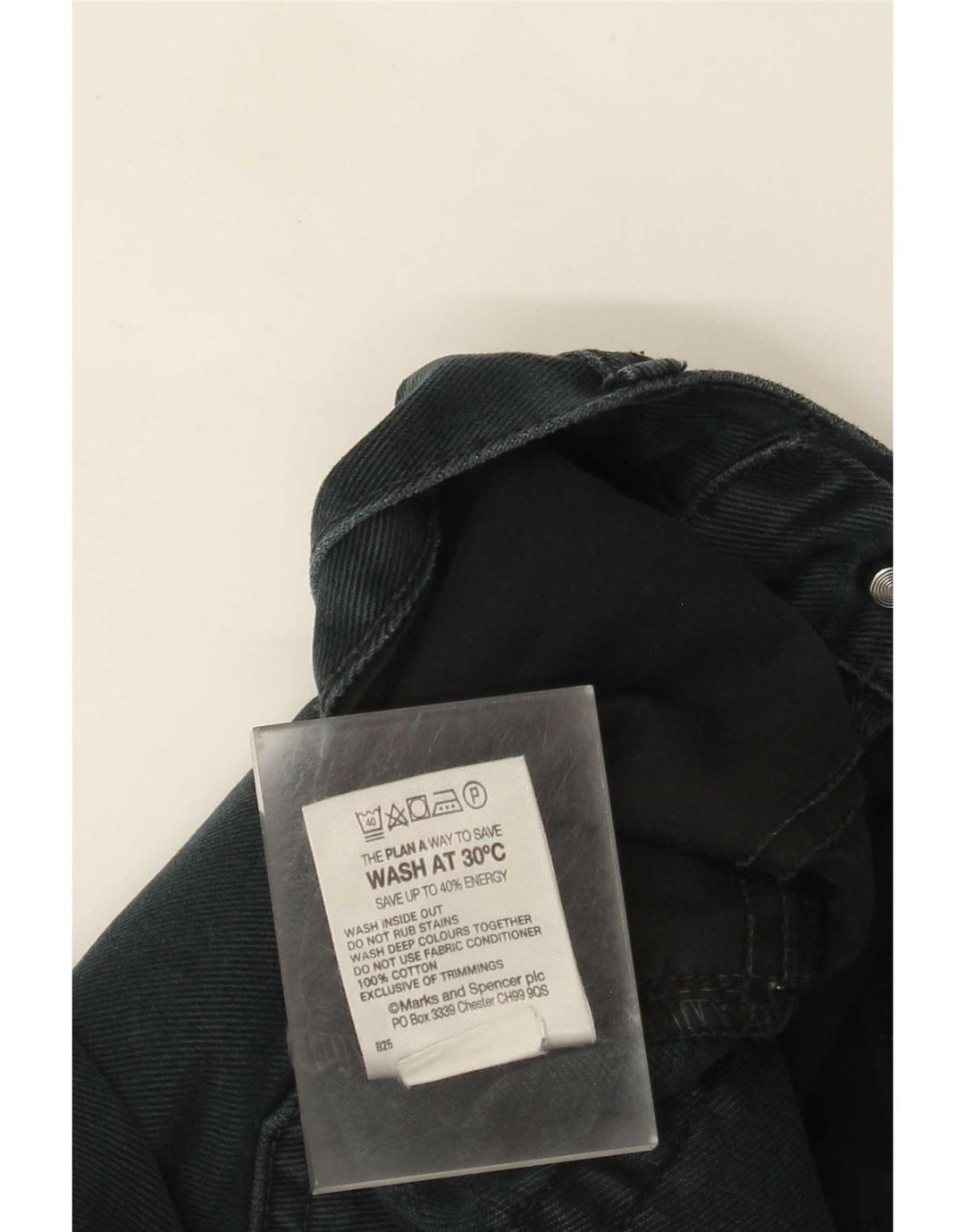 Marks & Spencer Mens Distressed Straight Jeans W34 L31 Μαύρο βαμβακερό