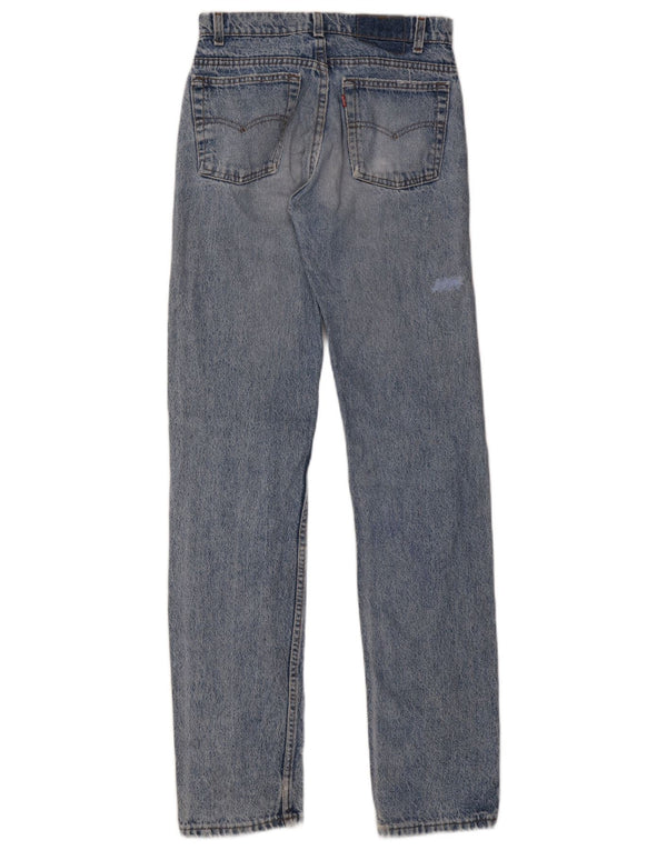 LEVI'S Womens Distressed Straight Jeans W30 L36 Blue Cotton