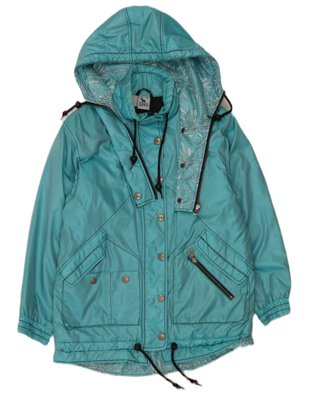Rodeo Γυναικείο παλτό με κουκούλα Oversized Windbreaker IT 36 XS Blue