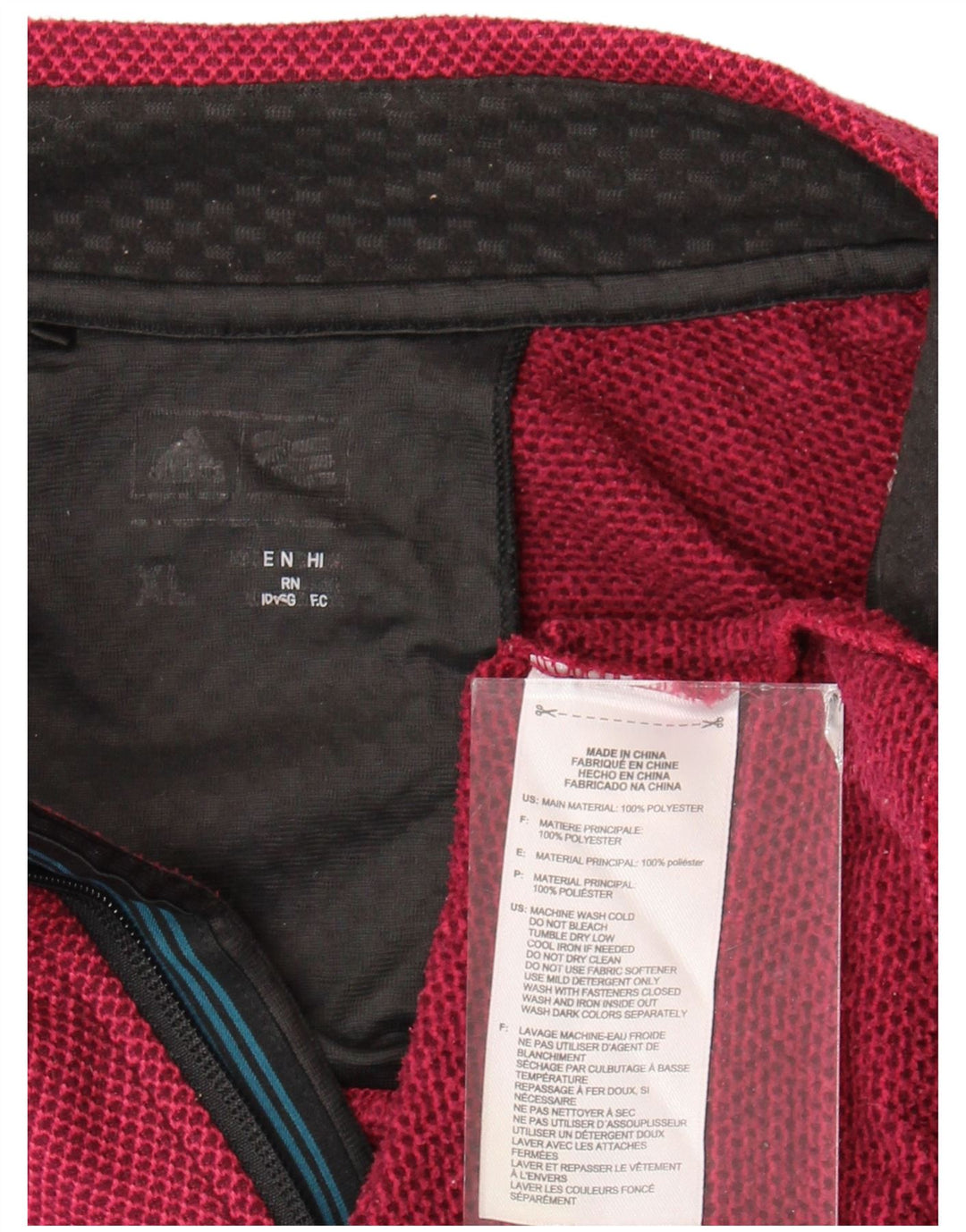 Ανδρικό φούτερ Adidas με φερμουάρ Jumper XL Red Polyester