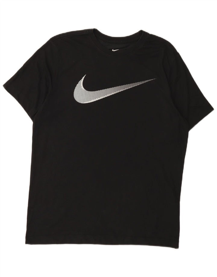 Μπλουζάκι γραφικό Nike, ανδρικό Dri Fit, μεσαίο μαύρο βαμβακερό