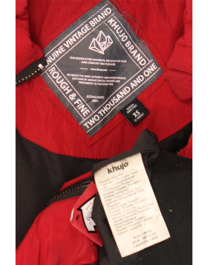 KHUJO Γυναικείο μπουφάν με επένδυση UK 6 XS Red Colourblock Πολυεστέρας