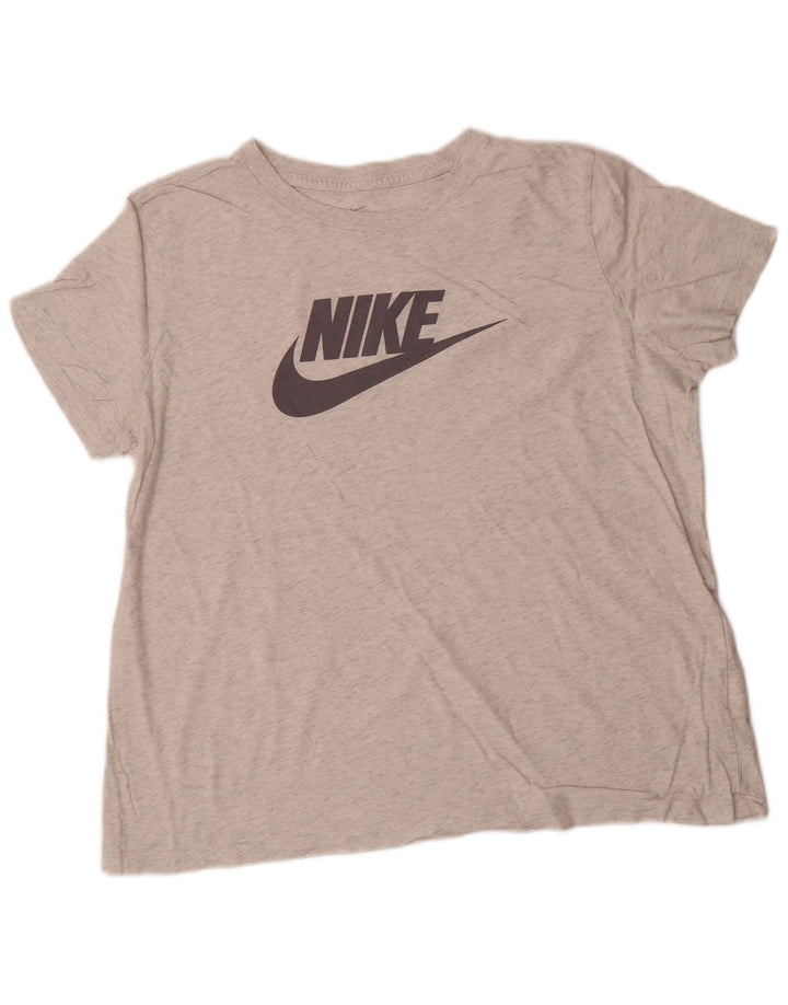 Γυναικείο γραφικό μπλουζάκι NIKE τοπ UK 18 XL Γκρι βαμβακερό