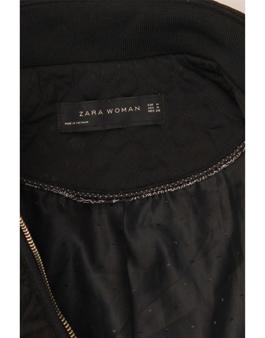 Zara Γυναικείο Καπιτονέ μπουφάν UK 12 Μεσαίου Μαύρου Πολυεστέρα