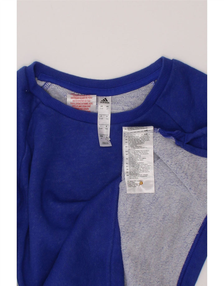 Φούτερ Adidas Boys Jumper 3-4 ετών Μπλε βαμβακερό