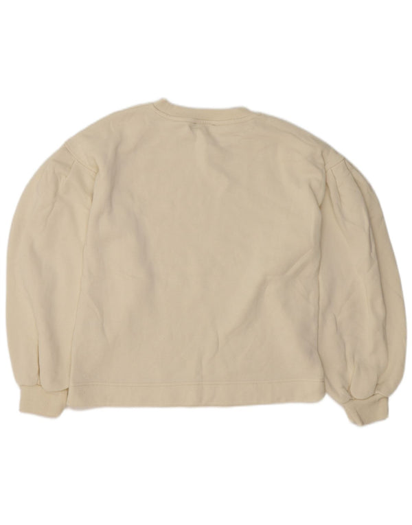 Zara Γυναικεία φούτερ υπερμεγέθη Jumper UK 10 Small Off White Βαμβακερά