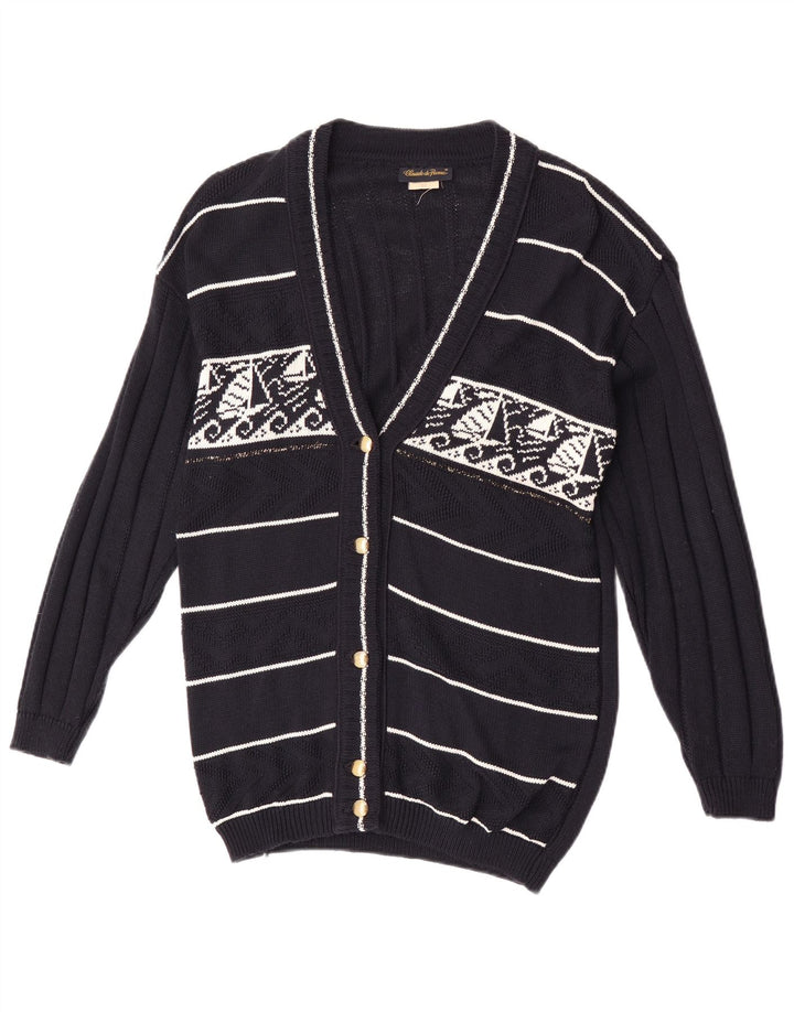 Claude De Pierre Γυναικεία ζακέτα UK 14 Medium Navy Blue γεωμετρική