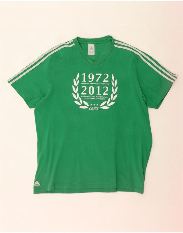 Ανδρικό γραφικό T-Shirt Adidas Top 2XL πράσινο βαμβακερό