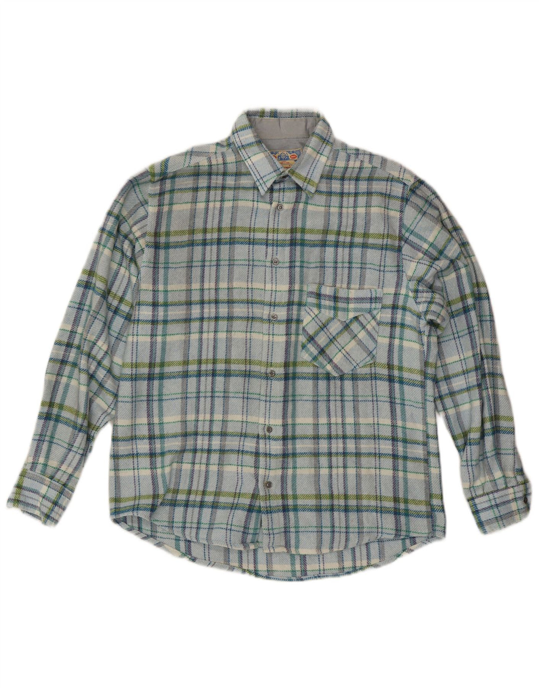 Vintage Ανδρικό πουκάμισο Ξυλοκόπος Φανελένιο μεσαίο μπλε καρό