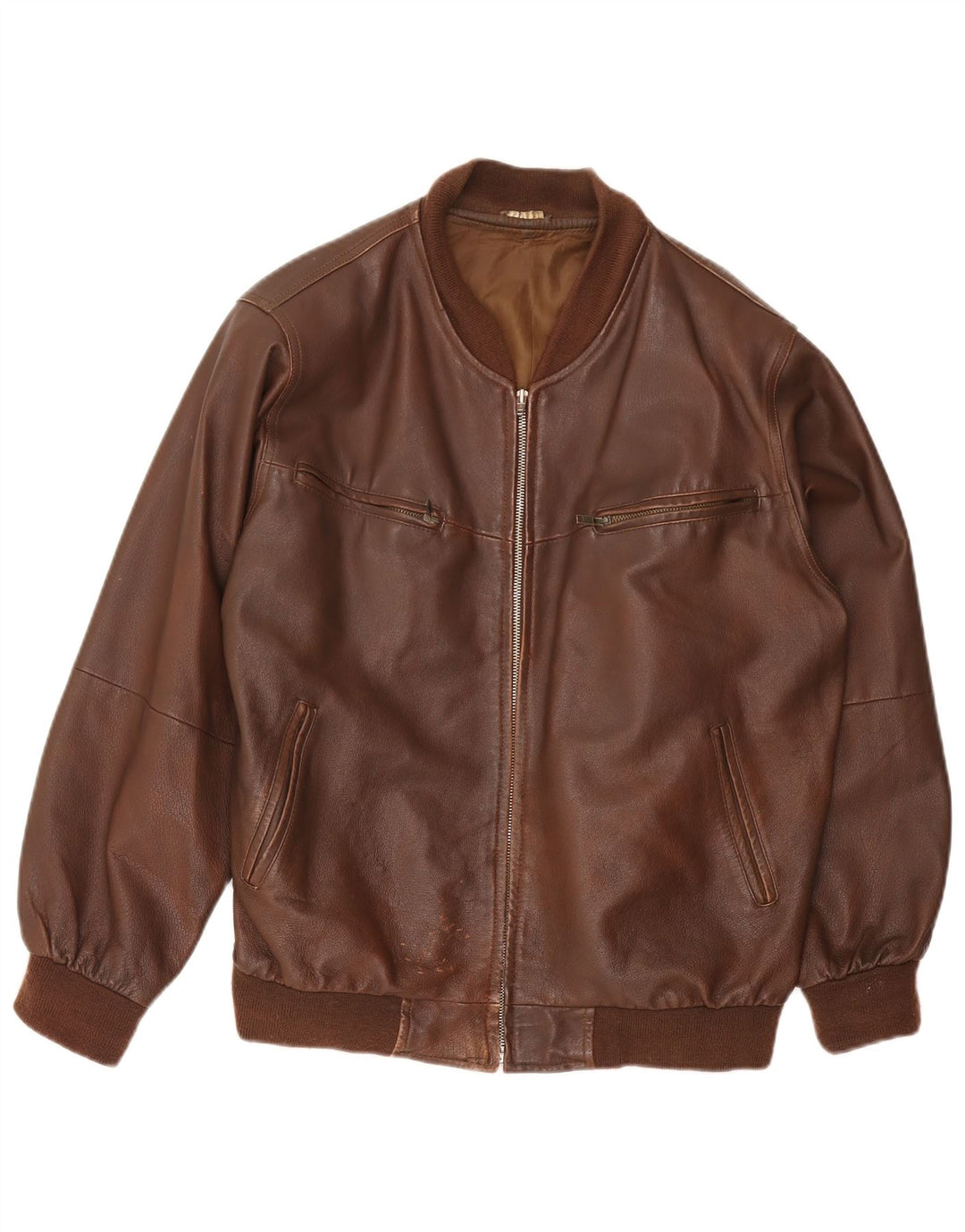 Vintage Ανδρικό Δερμάτινο Μπουφάν UK 40 Large Brown Δερμάτινο