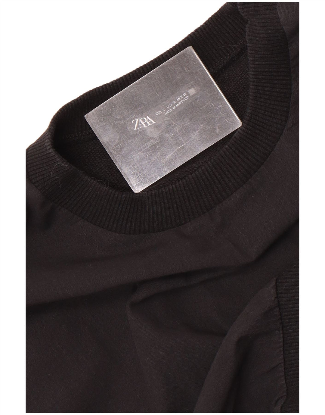 Zara Γυναικεία φούτερ Crop Jumper UK 10 Small Black