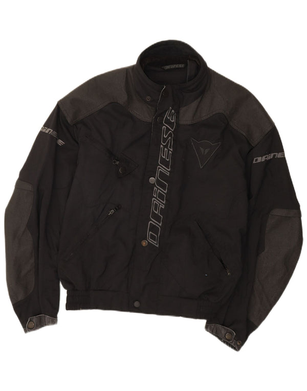 DAINESE Mens Graphic Racer Jacket IT 52 XL Black Nylon