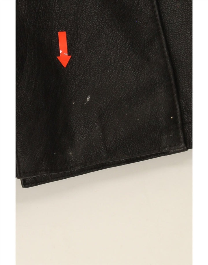 CLASSIC Womens Leather Coat UK 12 Medium Black Leather Vintage CLASSIC and Second-Hand CLASSIC from Messina Hembry 