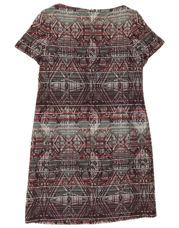 Monsoon Womens Shift Dress UK 12 Medium Multicoloured Geometric Cotton