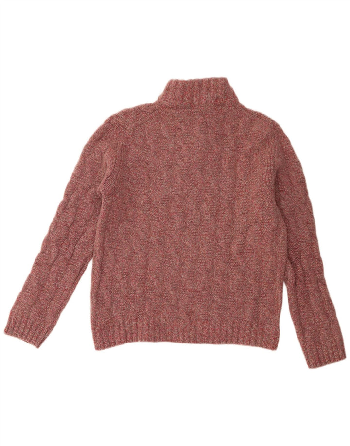 Massimo Dutti Γυναικείο πουλόβερ με κουμπιά λαιμόκοψη UK 20 2XL ροζ μαλλί