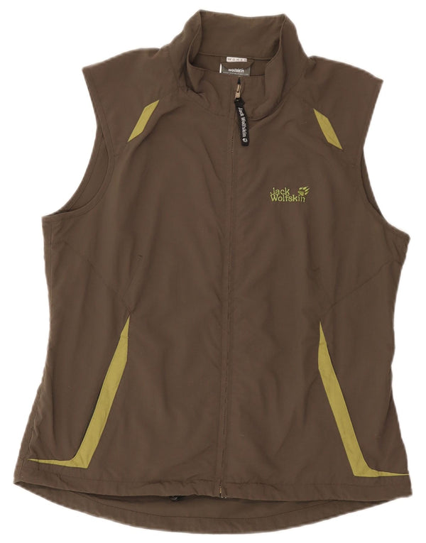 Jack Wolfskin γυναικεία αθλητική φόρμα αμάνικη μπλούζα UK 14/16 μεγάλο καφέ