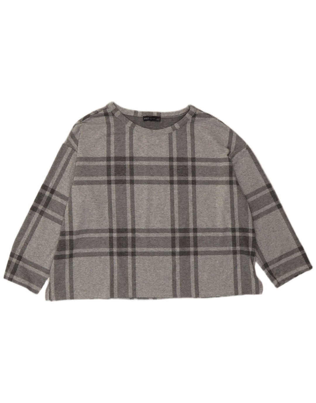 Marks & Spencer Γυναικείο Crop 3/4 μανίκι UK 20 2XL Γκρι καρό πολυεστέρα