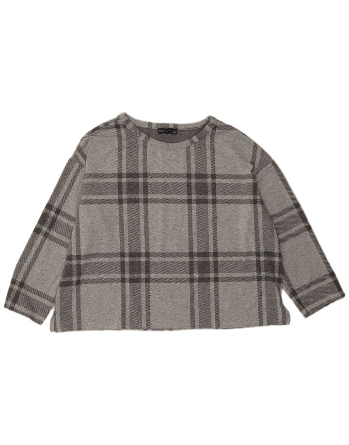Marks & Spencer Γυναικείο Crop 3/4 μανίκι UK 20 2XL Γκρι καρό πολυεστέρα