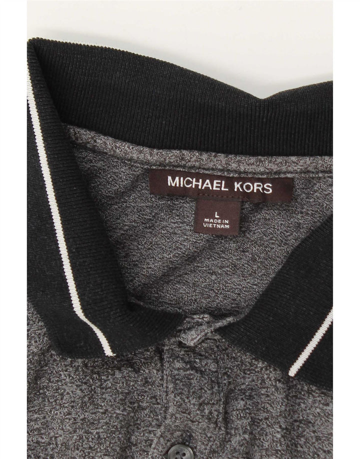 Ανδρικό πουκάμισο πόλο Michael Kors σε μεγάλο γκρι φλύκταινο