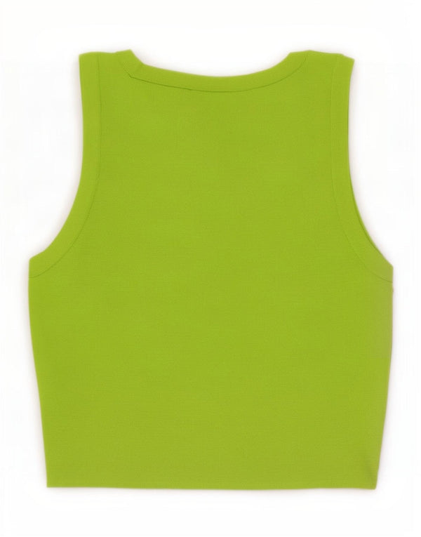 Zara Γυναικείο Γιλέκο Crop Top UK 8 Μικρή Πράσινη Βισκόζη