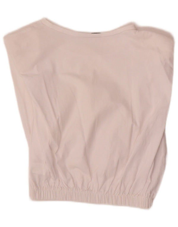 Zara Γυναικεία Μπλούζα Crop Top UK 12 Μεσαία Λευκή Βαμβακερή