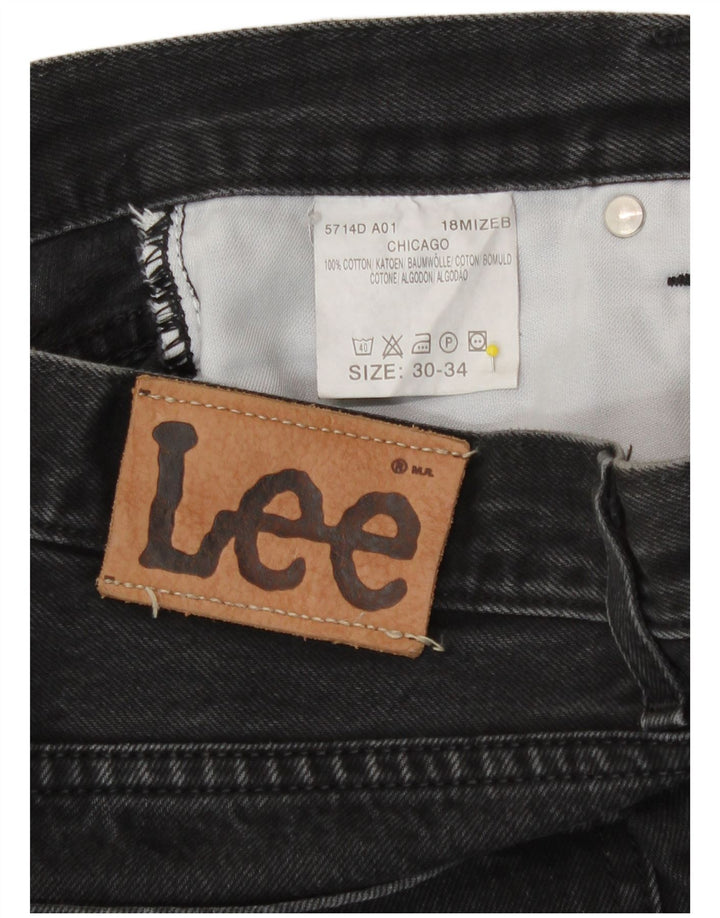 Lee Mens Chicago Straight Jeans W30 L34 Μαύρο βαμβακερό