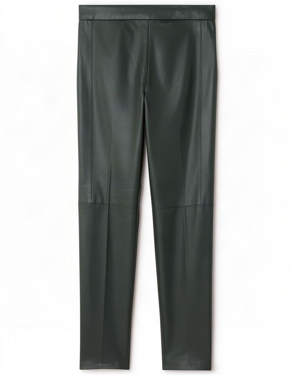 Γυναικείο Skinny Faux Leather Παντελόνι Zara Small W26 L27 Green Polyester