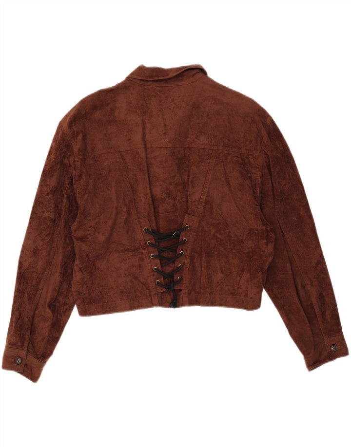 Vintage Γυναικείο Crop Suede Jacket IT 50/52 XL Καφέ
