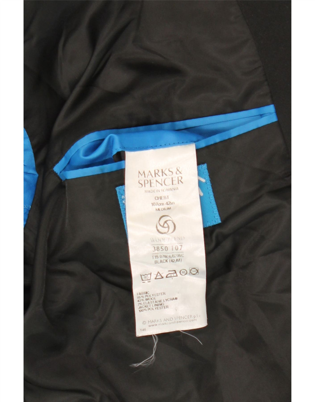 Marks & Spencer Ανδρικό μπουφάν blazer UK 42 μεγάλο μαύρο πολυεστέρα