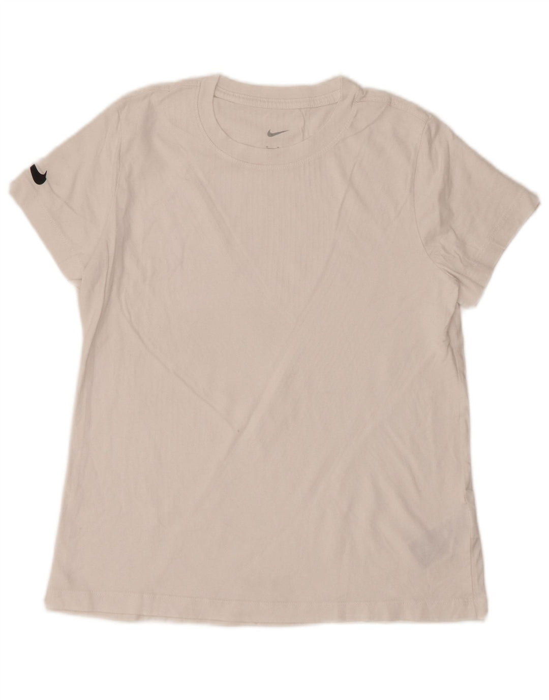 Γυναικείο T-Shirt NIKE Top UK 12 μεσαίο λευκό βαμβακερό