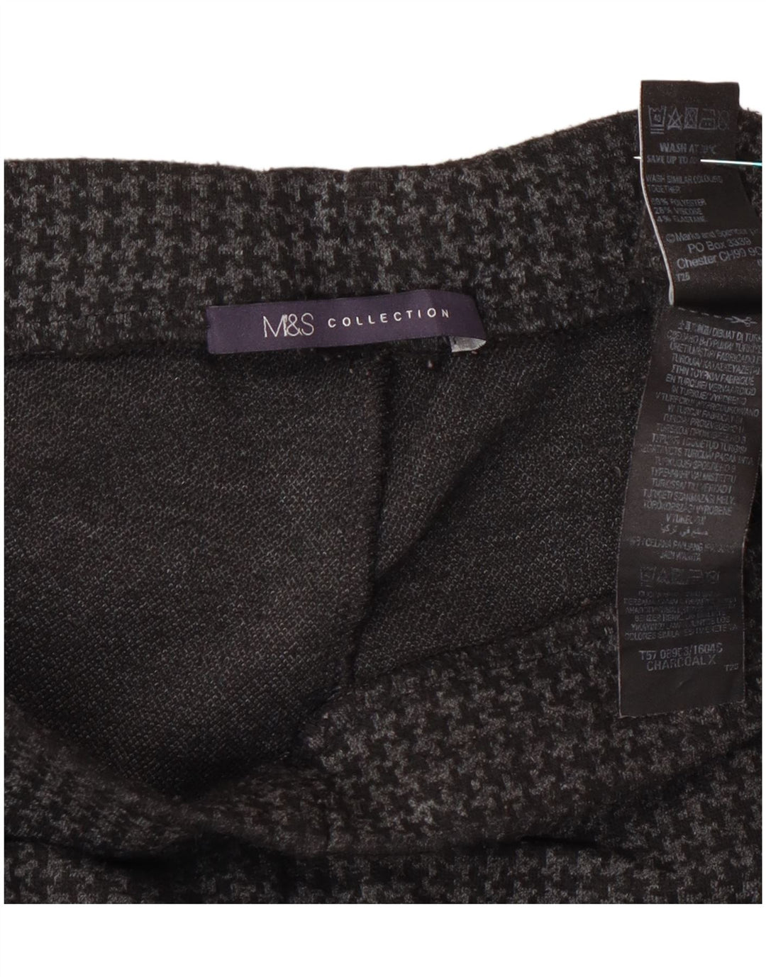 Marks & Spencer Γυναικείο Παντελόνι UK 14 Large W32 L27 Grey Houndstooth