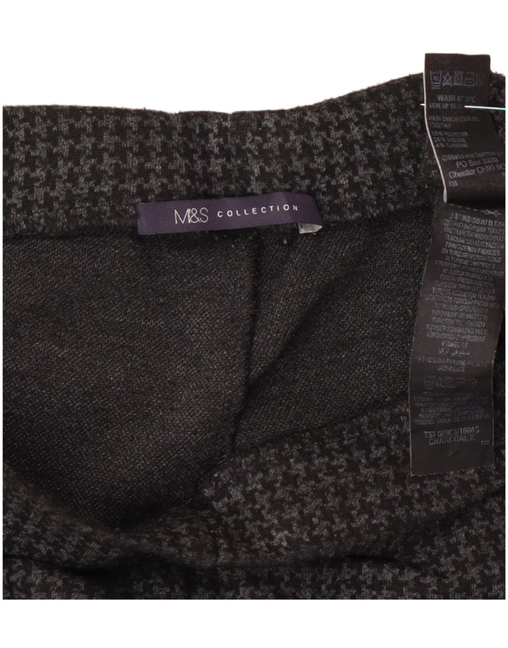 Marks & Spencer Γυναικείο Παντελόνι UK 14 Large W32 L27 Grey Houndstooth