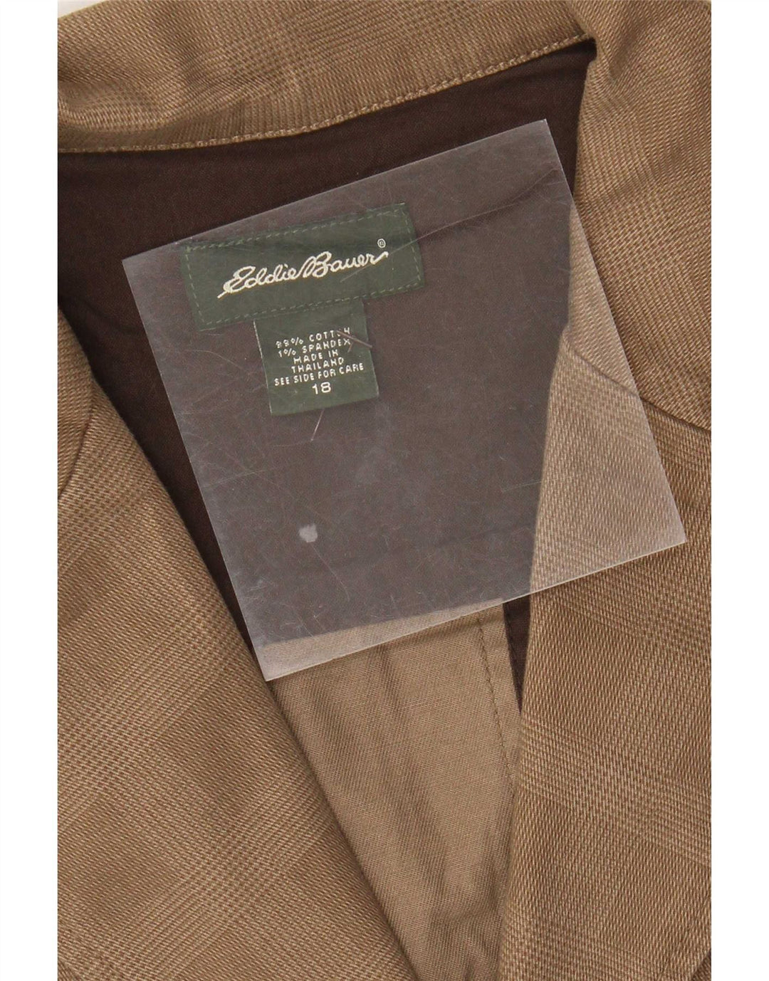 Eddie Bauer Γυναικείο σακάκι με 3 κουμπιά σακάκι US 18 XXL Beige Check Cotton