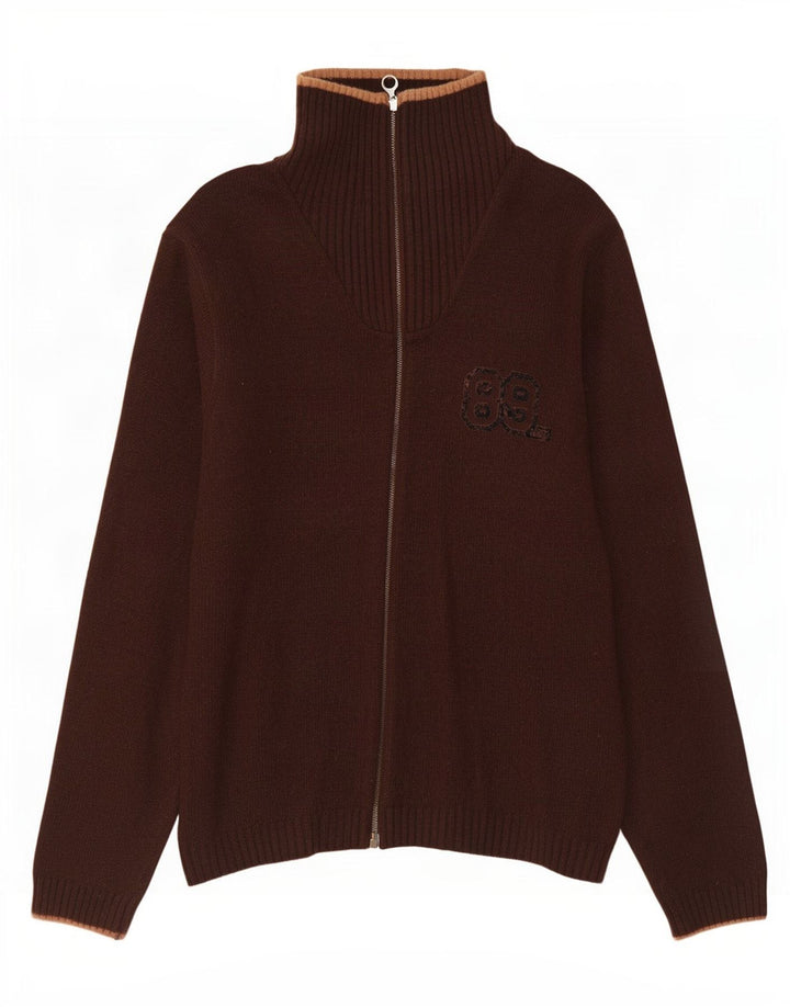 Ανδρικό πουλόβερ Lee Graphic Cardigan Μαλλί μεσαίου καφέ