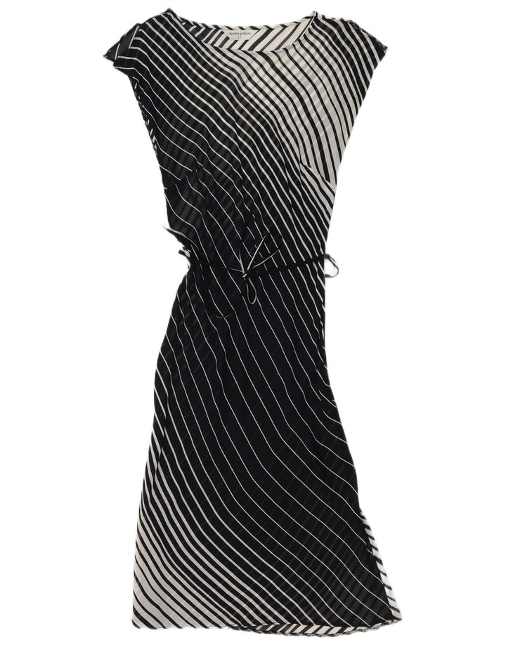 Dorothy Perkins Γυναικείο Αμάνικο Βασικό Φόρεμα UK 12 Μέτριο Μαύρο ριγέ