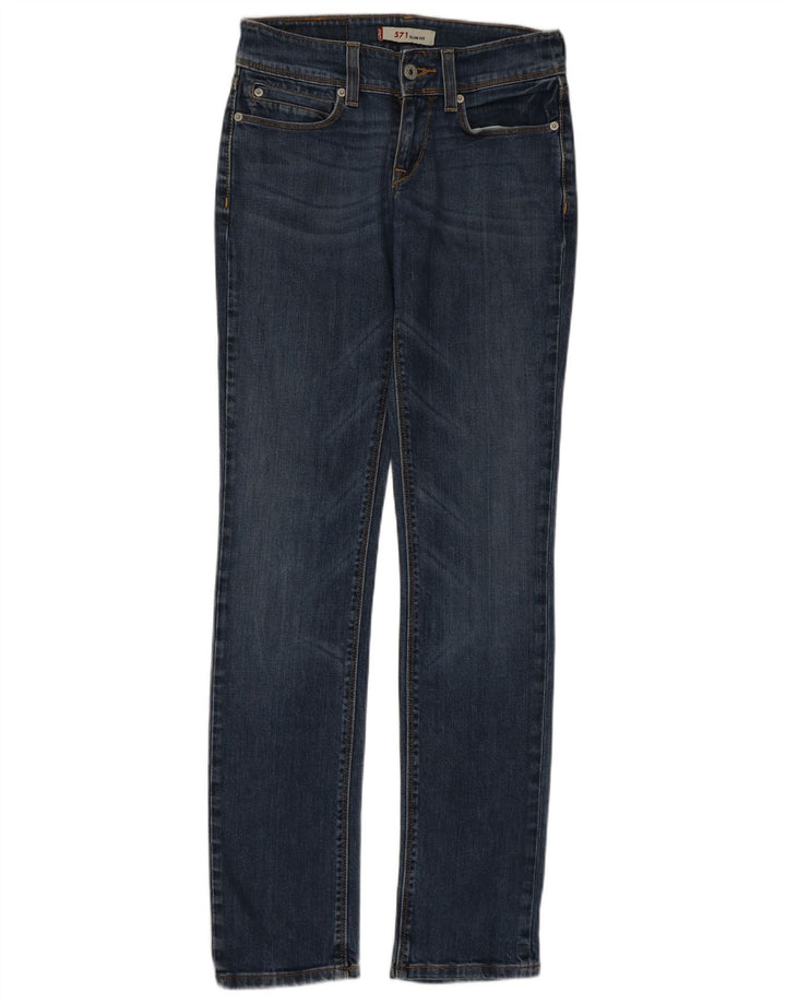Levi's Womens 571 Slim Jeans W27 L34 Blue Cotton