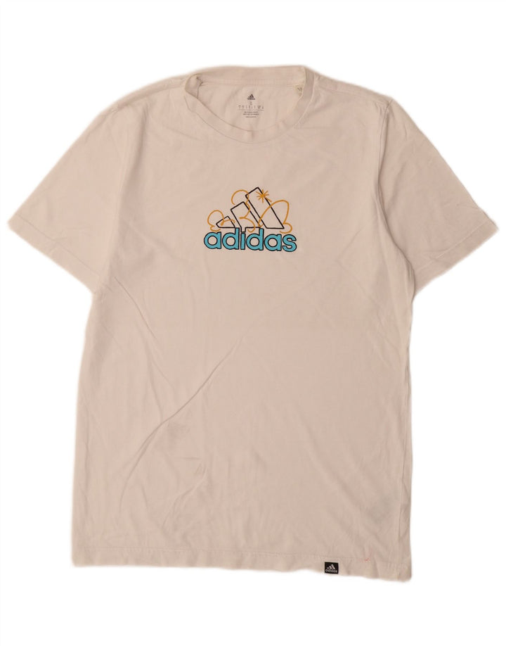 Ανδρικό γραφικό T-Shirt Adidas Top Μικρό λευκό βαμβακερό