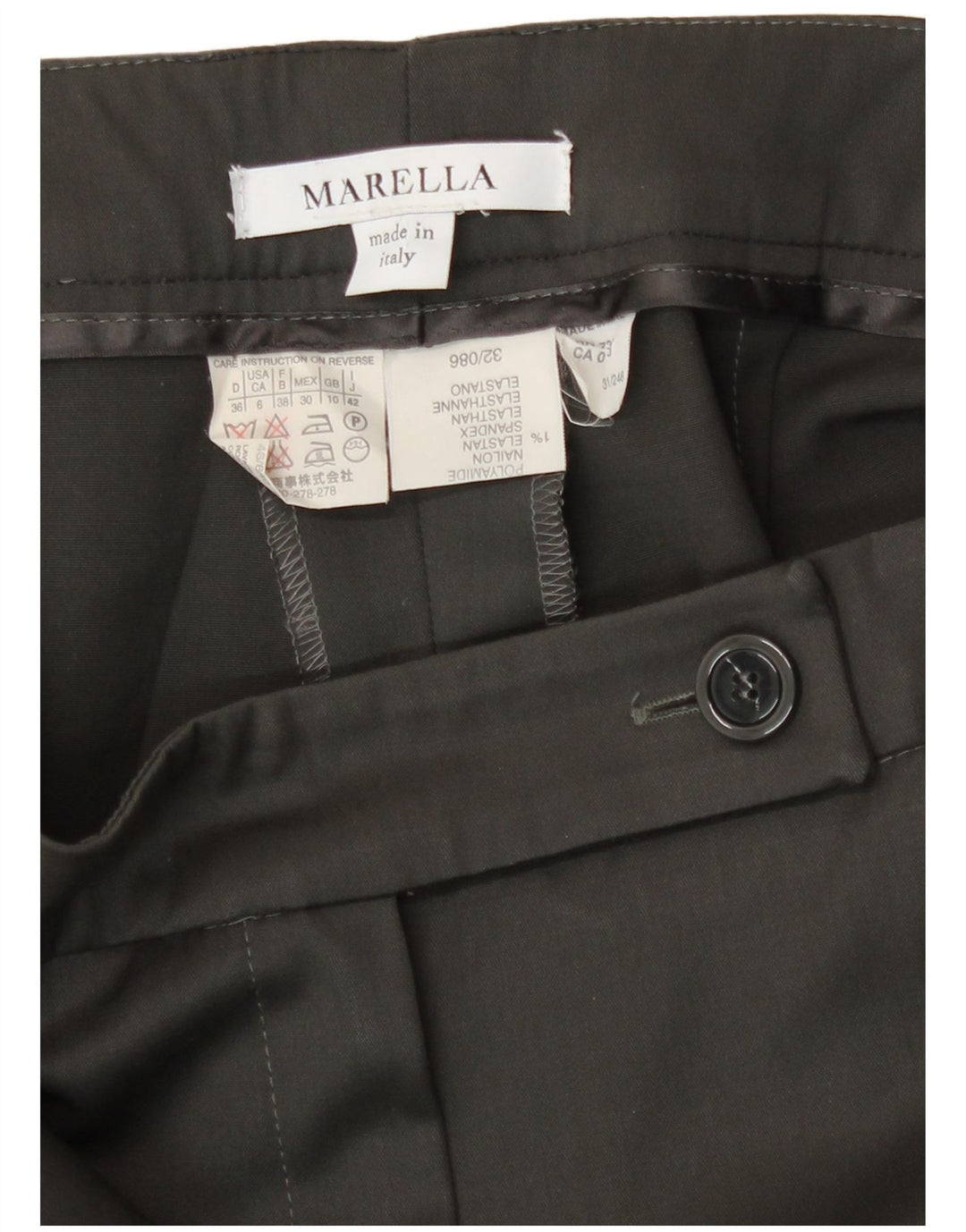 Marella γυναικεία φόρμα 2 κουμπιών UK 10 Small W27 L30 καφέ μαλλί
