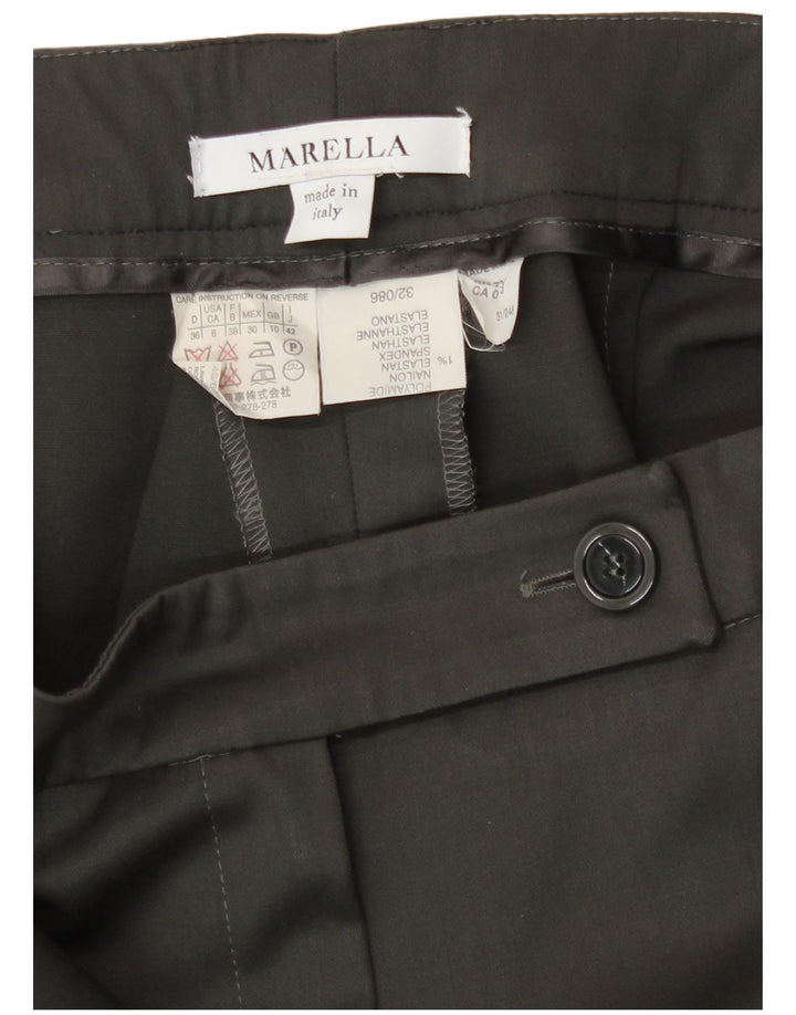 Marella γυναικεία φόρμα 2 κουμπιών UK 10 Small W27 L30 καφέ μαλλί