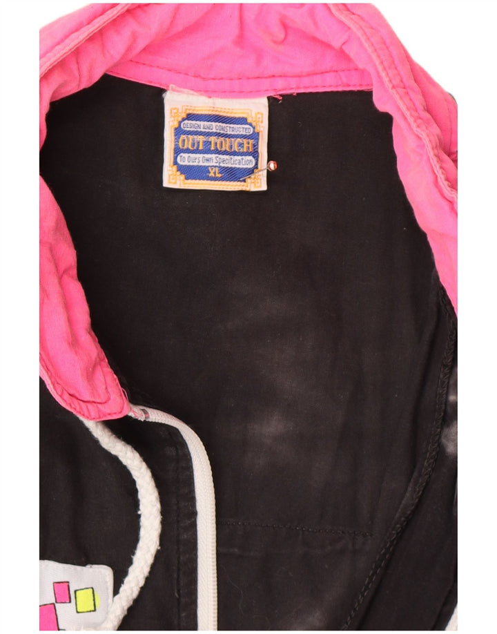 Γυναικεία αθλητική φόρμα VINTAGE Top Jacket UK 18 XL Black Colourblock