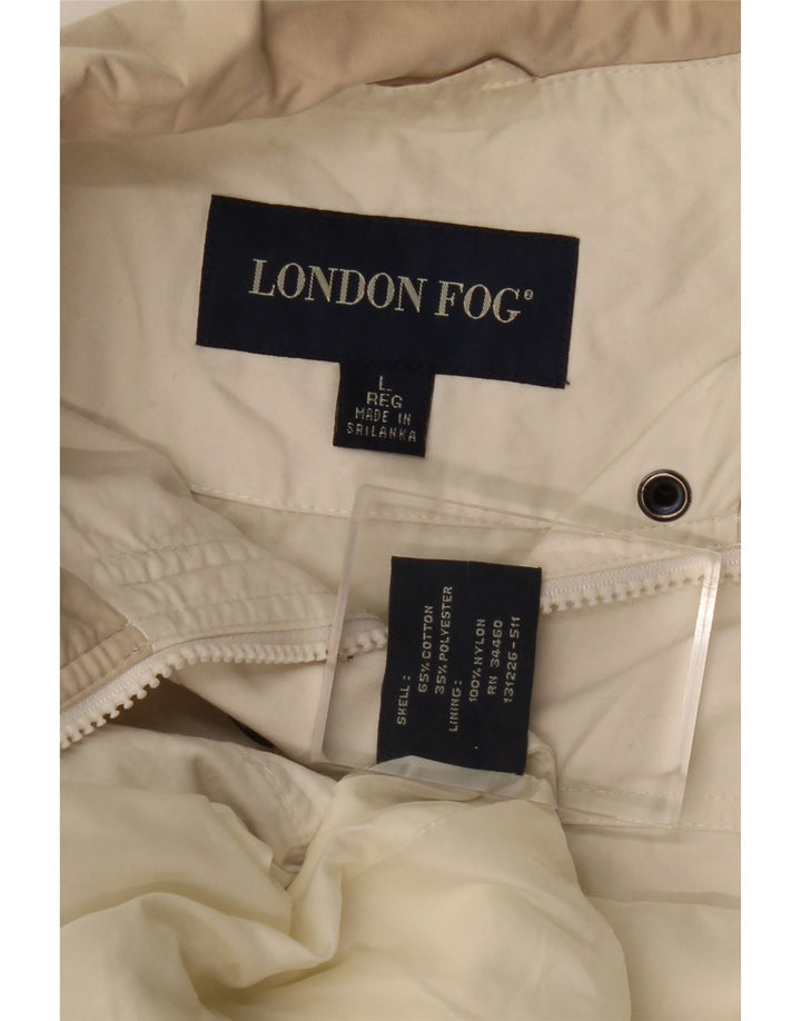 London Fog Windbreaker Jacket UK 16 Large Beige Cotton