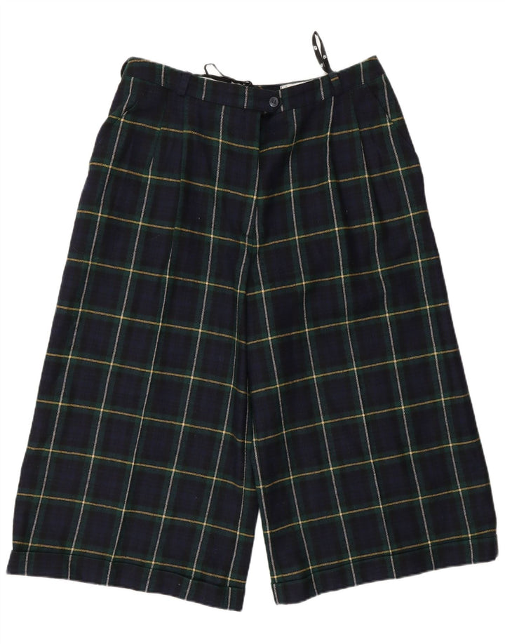 Vintage γυναικεία ψηλόμεση βερμούδα EU 42 Large W30 Navy Blue Check