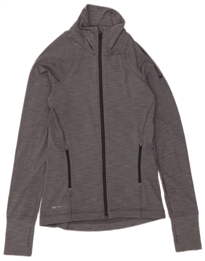 Γυναικεία φόρμα Nike Dri Fit Top Jacket UK 10 Small Grey Flecked