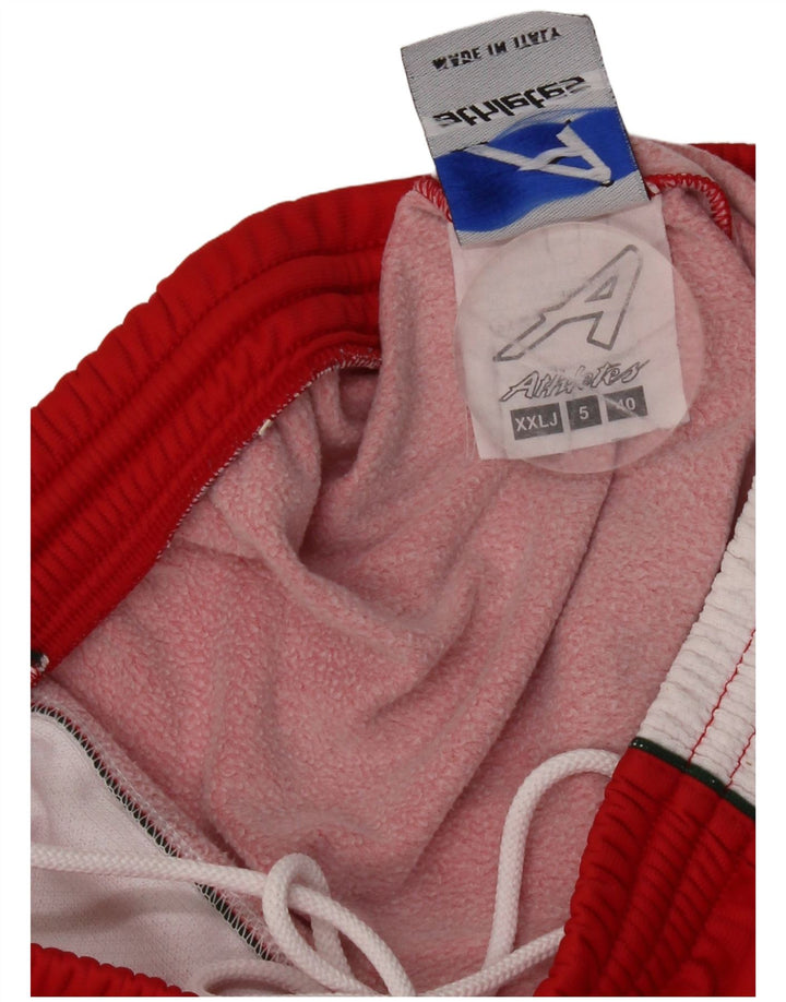 Vintage γυναικεία αθλητική φόρμα παντελόνι IT 40 Small Red Colourblock Πολυεστέρας