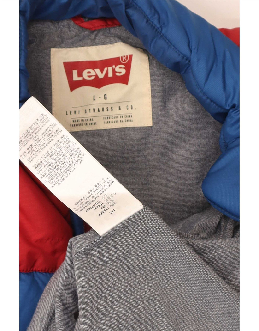 Levi's Mens Padded Gilet UK 40 Large Blue Colorblock Πολυεστέρας