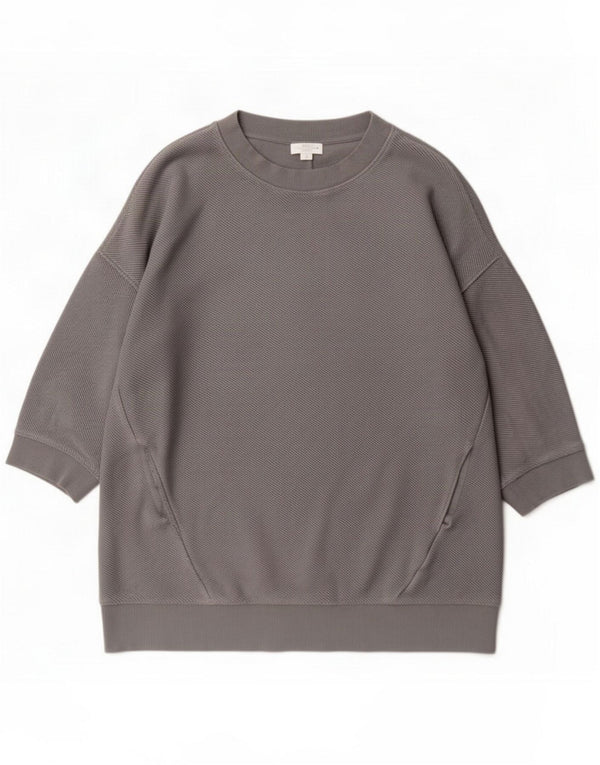 Cos Womens Oversized Crew Neck Jumper Sweater UK 10 Small Grey Cotton
