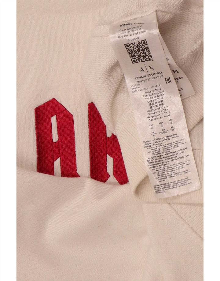 Armani Exchange Γυναικείο Φούτερ γραφικό Jumper UK 14 Μεσαίο λευκό βαμβακερό